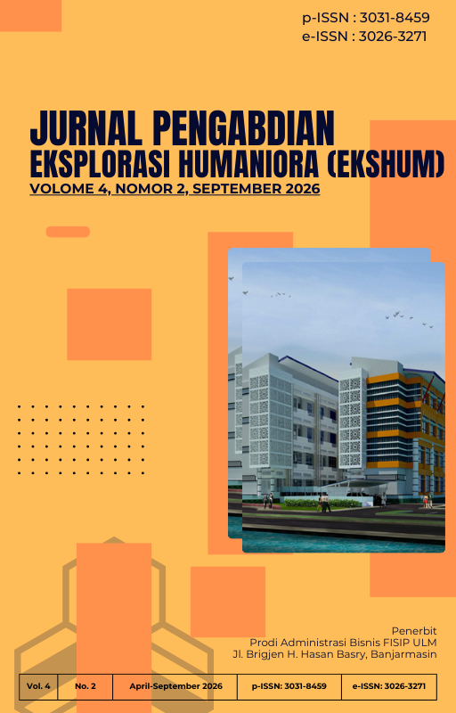 					View Vol. 4 No. 2 (2026): Jurnal Pengabdian Eksplorasi Humaniora
				